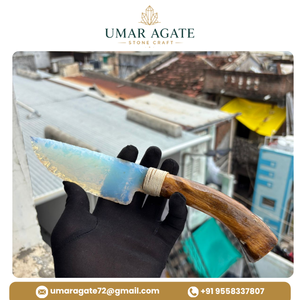 มีดปลายลูกศรทำมือ พกพาสะดวก ทำจากโอปาไลต์คุณภาพสูง หินธรรมชาติแกะสลักด้วยมือ ของขวัญทางจิตวิญญาณ - Product Image 5