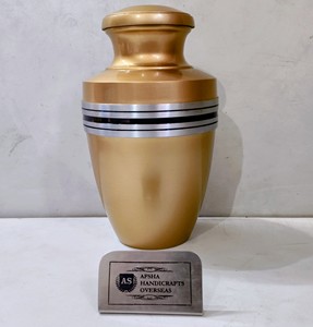 Urna de Metal Antigua Grabada en Verde y Dorado, Estilo Americano/Europeo, para Guardar Cenizas de Adultos, Venta al Por Mayor - Product Image 4