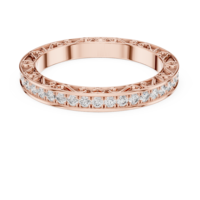 Bague Éternité en Moissanite, Taille Ronde Brillante, Sertissage Canal, Argent 925, Bijou de Mariage Classique Unisexe