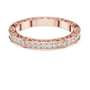Anillo de Eternidad de Moissanita con Corte Brillante Redondo, Engaste en Canal, Plata 925, Joyería Clásica de Boda Unisex - Product Image 3