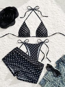 Women's <b>Bikini</b> with Shorts Custom Two Piece Halter Swimsuit Athletic Tummy Control Beach Bathing Suit Private Label OEM ODM - Product Image 6