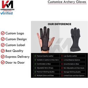 Guantes de Tiro con Arco Duraderos de Cuero de Alta Precisión, Ajuste Cómodo, Diseño Ligero y Transpirable para Práctica de Tiro al Blanco - Product Image 3