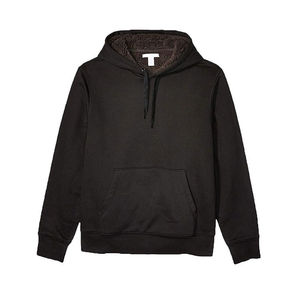 Sudadera con capucha de forro polar negro grueso 2024 de secado rápido, sudaderas con capucha de manga larga para hombre, sudaderas lisas para invierno, OEM personalizadas - Product Image 2