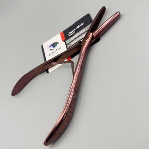 Pince à sertir les micro-anneaux pour extensions capillaires Lucky Lash Tools, robuste, plate, or rose, antidérapante, à prise lisse, multi-usages - Product Image 2