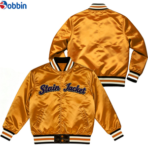 Veste de style universitaire pour équipe de football, vestes de ski en satin, veste bomber en satin, veste de baseball universitaire personnalisée pour hommes - Product Image 3
