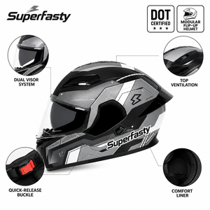 New Wholesale DOT Full <strong>Face</strong> Flip Modular ABS Motorcycle <strong>Helmet</strong> Quick Release Closure Adjustable Double <strong>Visor</strong> All Seasons Touring - Product Image 3