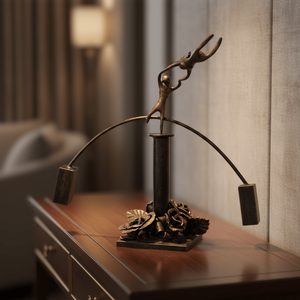 Escultura de Ballet Autoequilibrada de Hierro Forjado, Decoración Metálica Elegante Hecha a Mano para el Hogar, Oficina, Escritorio, Regalo Artesanal Moderno - Product Image 3