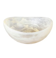 Bol en résine polie fait main, design minimaliste pour la décoration intérieure et le service alimentaire, écologique et compatible lave-vaisselle