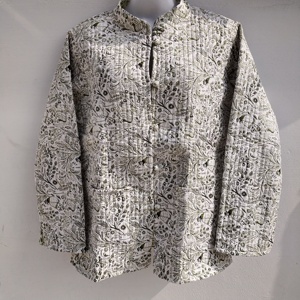 เสื้อคลุมคาร์ดิแกนผ้าฝ้ายทอมือสำหรับผู้หญิง แบบสองด้าน ลายปักดอกไม้ พร้อมโลโก้ด้านหน้า เหมาะสำหรับฤดูหนาว - Product Image 5