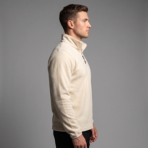 Sudadera de Forro Polar Beige para Hombre Dumela, Cierre de Cremallera de un Cuarto, Corte Regular, Cuello Alto, Transpirable, Informal, para Otoño, con Logotipo Estampado en la Parte Delantera - Product Image 5