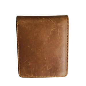 Portefeuille vertical pour homme en cuir véritable souple de qualité supérieure, fait main, avec effet brossé, Castello - Product Image 6