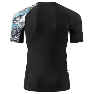 Men Rash Guard <b>Compression</b> T <b>Shirt</b> Short Sleeve Swim <b>Shirt</b> UV Protection Quick Dry OEM Manufacturer Bulk - Product Image 6