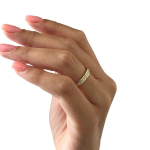 Anillo de Boda de Lujo con Diamantes Cultivados en Laboratorio de 3MM, Certificado por IGI, Media Eternidad, en Oro de 18K, Apilable, para Fiesta - Product Image 5
