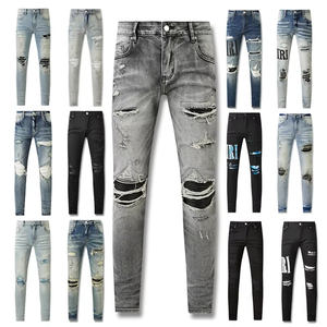 Top Quality Hip Hop Denim Jeans Mens <b>Pants</b> Trousers Stacked <b>Y2K</b> Distressed Streetwear Luxury Designer Brand Ksubis Jeans - Product Image 3