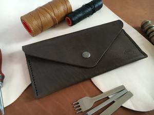 High End Classic Luxury Genuine Leather Cash Envelope System Multi-function Heavy Duty Custom Engraved Logo Premium Money Pouch - Product Image 2