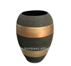 Custom <b>Engraved</b> Multi-Design Large Metal Flower <b>Vase</b> for Royal Home Décor & Garden Trendy Hammered Metal <b>Vase</b> - Product Image 1