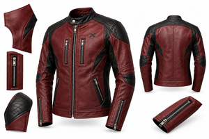 Chaqueta de Motociclista de Cuero Heritage Biker |   Borgoña Negro Azul Marrón |   Fabricante OEM ODM |   Calidad Premium | - Product Image 6
