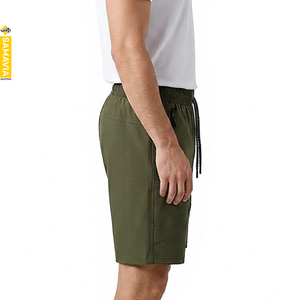 Shorts Bermuda en Coton Imprimé Vert Olive Écologique à Séchage Rapide pour Hommes SAMAVIA avec Poches Service OEM - Product Image 3