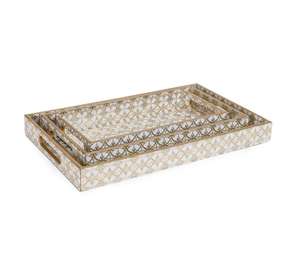 Plateau en émail avec poignée, design uni, plateau en émail à motif imprimé, plateau en émail alimentaire, plateau de service en émail durable - Product Image 3