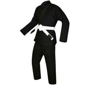 Uniforme de judo gris 100% coton, durable, coupe classique, unisexe adulte, vêtements d'arts martiaux avec ceinture noire - Product Image 1