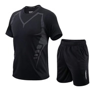 Chemises + Shorts hommes survêtement Gym Fitness sport costume vêtements course Jogging vêtements de Sport exercice vêtements de Sport pour hommes
