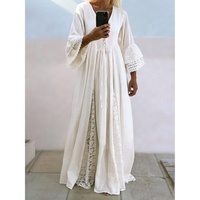 Robe Maxi de mariage bohème pour femmes équilibre parfait élégance fraîcheur coton naturel manches évasées dentelle broderie grande taille
