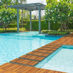 กระเบื้องพื้นไม้กระถินณรงค์แบบประกบกัน 27 ชิ้น กันน้ำ สำหรับปูพื้นภายใน/ภายนอกบ้าน ระเบียง สวน ริมสระว่ายน้ำ ขนาด 11.8 นิ้ว - Product Image 3