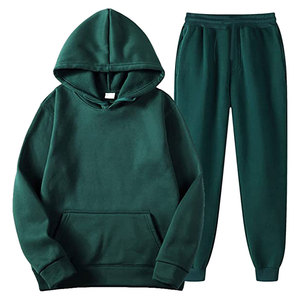 Conjunto Deportivo Informal Unisex para Niños, Sudadera con Capucha Negra y Pantalones Deportivos, Manga Larga, Color Sólido, con Cierre de Cordón y Bolsillos Laterales - Product Image 4