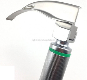 Ensemble de laryngoscopes à fibres optiques Macintosh, 4 lames courbées en acier inoxydable, certifié CE et ISO, OEM ODM, pour intubation des voies respiratoires ORL - Product Image 2