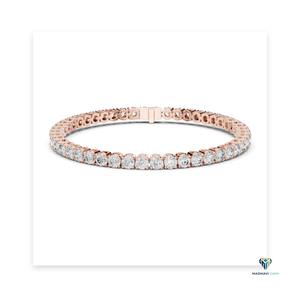 7.008 CT Round Lab Grown Diamond Tennis Bracelet in 14K <b>Solid</b> <b>Gold</b> 3.30mm Round Cut Diamond Bracelet for Women <b>Gold</b> Fine Jewelry - Product Image 5