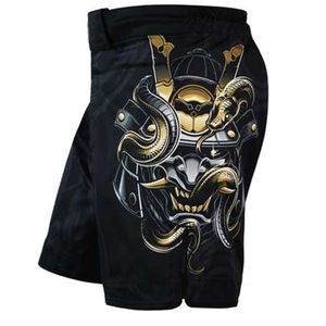 Shorts MMA unisexes noirs avec imprimé serpent doré par sublimation, anti-humidité, en polyester 140g, vêtements de sport de combat de haute qualité - Product Image 3