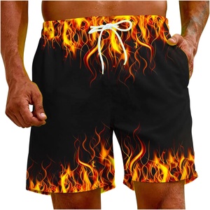 Short de bain décontracté pour homme, imprimé flamme, taille mi-haute, imperméable, coupe-vent, séchage rapide, respirant - Product Image 5