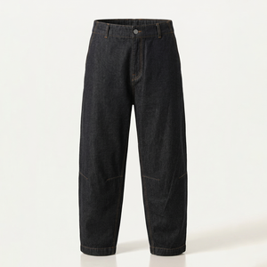 Pantalones Vaqueros de Mezclilla para Hombre, Corte Holgado, Cintura Alta, Lavado Oscuro, Estilo Casual, de Algodón, para Otoño - Product Image 1