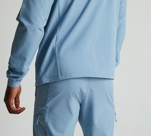 Men's Hooded Windbreaker <b>Jacket</b> Light Blue Zipper Closure Sporty Casual Outdoor Wear Spring Polyester Material - Product Image 6