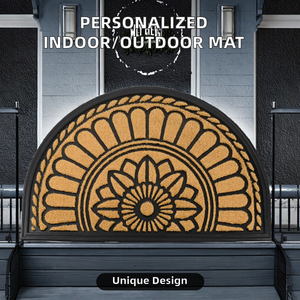 Tapis d'entrée décoratif en caoutchouc et fibre de coco de haute qualité, sans brosse, durable, antidérapant, anti-salissures, facile à nettoyer, élégant et traditionnel - Product Image 3