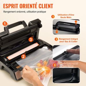 Potente Macchina Sigillatrice Sottovuoto a Doppia Pompa 90Kpa 130W Automatica e Manuale per Alimenti Secchi e Umidi per Uso Domestico - Product Image 5