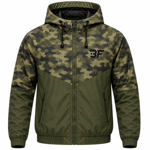 Veste coupe-vent personnalisée, design camouflage, veste coupe-vent décontractée tendance, manteau pour homme, vêtements d'extérieur automne-hiver, veste coupe-vent - Product Image 1
