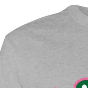 Camiseta gris de manga larga con cuello redondo y estampado gráfico, informal, para mujer, con diseño frontal colorido, ropa de calle a la moda, top. - Product Image 5