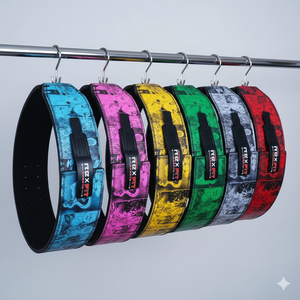 Ceinture de musculation Rexfit Sports Custom Powerlifting, légère, en polyester et cuir, pour l'entraînement et le soutien sportif. - Product Image 4