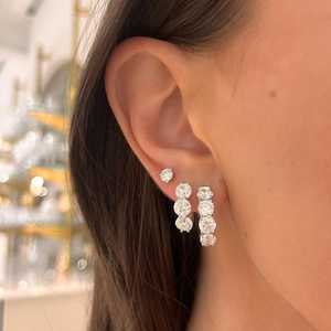 Lab Grown Diamond Stud <b>Earrings</b> 14k 18k Solid Gold 3mm Dainty Prong Set Push Back Brilliant Cut Everyday Wear Minimalist Tiny - Product Image 5