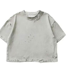 เสื้อยืดโอเวอร์ไซส์ ลายกราฟิกแบบแอซิดวอช ออกแบบโลโก้ของคุณเอง เสื้อยืดไซส์ใหญ่ ผ้าคอตตอนหนา 100% สำหรับผู้ชาย - Product Image 3