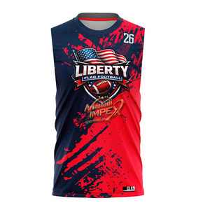 Customized any design in flag football uniforms SMK - 7v7 New men <b>compression</b> sleeveless 7v7 football uniforms sublimated 7v7 - Product Image 1