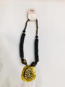 Blue <b>Turquoise</b> Statement <b>Beaded</b> Necklace with Natural Pearl Christian Pendant Chain for Trendy Daily Party Wear - Product Image 5