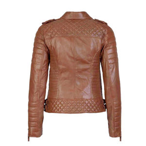 Vestes de moto décontractées pour femmes, fabriquées professionnellement, en cuir véritable résistant, coupe-vent, imperméables, grandes tailles - Product Image 3