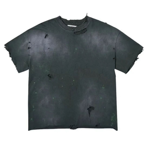 Camiseta Vintage de Alta Calidad para Hombre, Estilo Desgastado, Oversize, de Algodón, con Estampado Gráfico, Informal, Lavada, a la Moda - Product Image 1
