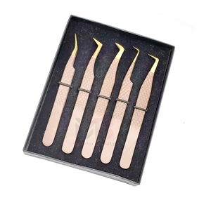 ชุดแหนบต่อขนตาปลายแหลมสแตนเลสแบบมืออาชีพ พร้อมกระจกและอุปกรณ์เสริมความงาม - Product Image 1