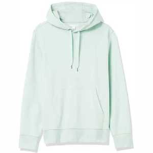 Sweat-shirt à capuche vert menthe pour homme, coupe classique, couleur unie, décontracté, manches longues, en coton tricoté molletonné, style automne - Product Image 6