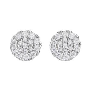 Boucles d'oreilles clous en argent sterling 925 avec micro-pavé de moissanite et diamants, bijoux de luxe pour femmes - Product Image 1