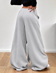 <b>Women</b>’s High Waist Wide Leg Sweatpants with Adjustable Wrap Tie Belt, Loose Fit Soft Fleece Lounge <b>Trousers</b>, Casual <b>Baggy</b> Street - Product Image 4