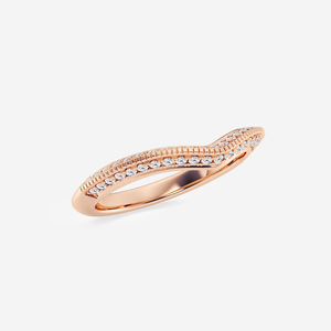 Anillo de Diamantes Cultivados en Laboratorio, Diseño Curvo con Borde de Cuchilla, 1/3CTW, Minimalista, Apilable, Joyería Elegante para Mujer - Product Image 4